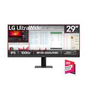 Vista frontal Monitor LG UltraWide 29" WFHD 100Hz